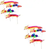 FELTECHELECTR 8 Sets Hand Drawn Flowers New Year DIY Chinese New Year Arts and Crafts for DIY Dragon Puppetry Kit Nativity Crafts for Dragon Puppets Material Chinese Dragon Craft Paper