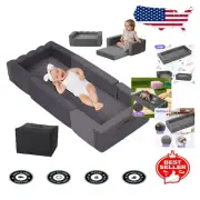 Lightweight Portable Toddler Bed with Raised Bumpers - Travel Ready in Grey