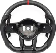 Carbon Car Steering Wheel Red Stiching Compatible For Benz Compatible For AMG W204 W205 W211 W212 W222 W22 A/B/C/E/S/G/V Class Cls Glc Gle(Carbon)