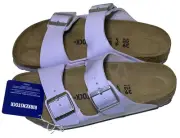 BIRKENSTOCK Womens 8 Narrow Arizona Purple Fog Open Toe Birko-Flor Sandal Adjust