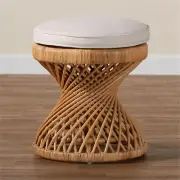 bali & pari Borneo Bohemian Light Honey Rattan Footstool