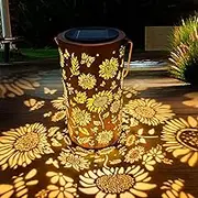 ZHJLIXU Solar Lanterns Outdoor,Waterproof LED Solar Light for Garden Outside,Hanging Sunflower Solar Lights Lable Lamps Garden Decoration Backyard Lighting Gift