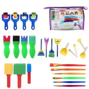 26Pcs Sponge Brushes with PVC Bag Kid Painting Brush Early Learning