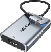 ABLEWE USB to HDMI Adapter, Upgraded Aluminium HDMI to USB 3.0.2.0 Audio Video Graphics Converter Cable for PC Laptop Monitor Projector Desktop TV, Support Mac OS, Windows 10/8.1/8/7