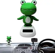 Bobble Head Frog - Car Solar Decoration, Dancer Ornament | Decorative Dashboard Ornament, Environmentally Friendly Solar Energy Shaking Toy for Office Home