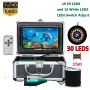 7" LCD 15m Fish Finder Underwater Fishing Camera For Sea/Ice Fishing AHD 1080P