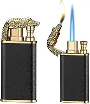 NAVESO Magic Double Flame Lighter, Pack of 2, Crocodile Lighter, Cool Lighters, Wind-Proof Direct Jet Blue Fire Lighter, Dual Arc Lighter, Jet Flame Refillable Arc Lighter for Camping, Adventure