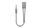 3.5mm Male to 2 Female Audio Jack Headset Microphone Splitter Cable