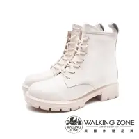 在飛比找momo購物網優惠-【WALKING ZONE】女 甜美百搭中筒短靴 女鞋(米白