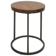 Carolina Classics Orson 18" Round Thick Top Accent Table Chestnut Industrial