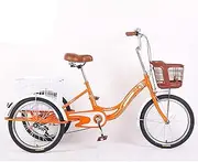 DEFGHIJ Safe Adult Tricycles 3 Wheel Cruiser Bike Single Speed Adult Trikes 20 Inch Wheels Low Step Through with Cargo Basket for Women Men City Bike