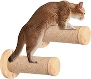 Cat Wall Steps - Wall Mounted Cat Furniture | Scratching Ladder Steps | Jute Rope Scratching Shelf, Natural Rubber Wood Material, Cat Stairs for Indoor Climbing