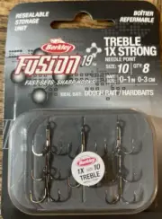 Berkley Fusion #1405850 Treble Hook Size 10-1pk of 8pcs-Brand New-SHIPS N 24 HRS