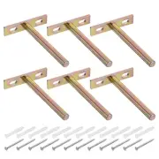 6Pcs 4 Inch Wall Mounting Floating Shelf Bracket Blind Shelf Support, Colorful