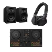 Set of AlphaTheta DDJ-FLX2 DJ Controller + Headphones + 4" Studio Monitors