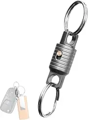 Vgvgaj Titanium Quick Release Keychain,Heavy-Duty Key Ring Connector Double-End Swivel Keychain | Lightweight Detachable Keychain Clip Car Key Holder for Family Friends