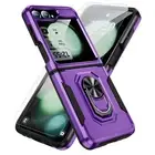 For Galaxy Z Flip 6 5 4/Fold 5 Heavy Duty Ring Stand Case Case+Screen Protector
