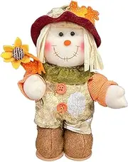 Fall Scarecrow Doll | 9.06 inches Fall Tabletop Decorations,Autumn Shelf Sitters Figurines, Fall Tabletop Decorations Plush Scarecrows, Holiday Fall Decor Scarecrow
