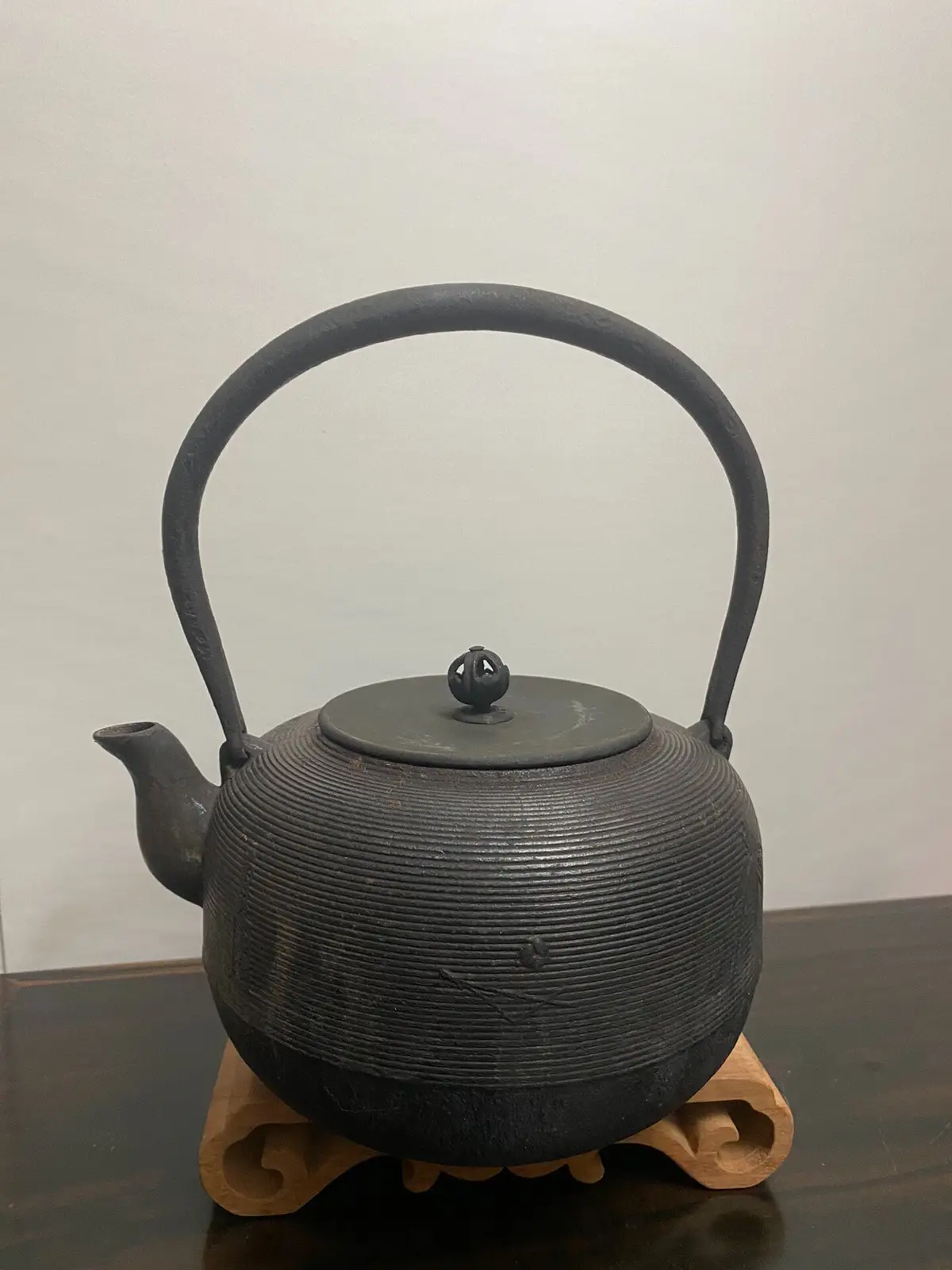 K8836 龍文堂 造 錫製 茶壺 茶入 茶筒 茶心壺 錫器 重さ約306g 在銘