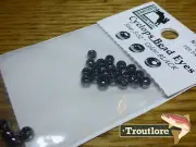 24 PIECES BRASS BEAD HEADS BLACK 5/32" 3.8mm HARELINE - NEW FLY TYING MATERIALS