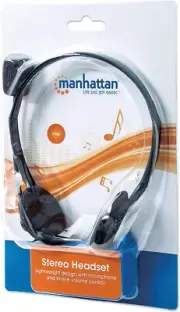 Manhattan 3.5mm Stereo Headset with Mic - with Microphone, Volume Control, 3.5 m