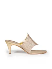 Metallic Gold Embellished Mules