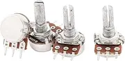 Aexit 4Pcs (Potentiometer) B100K 100K Ohm 3 Terminals Rotary Audio B Type (53ry769qf553) Potentiometer Pot