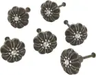 Dritz Home 47064A Cast Iron Rhinestone Flower Knob, Bronze (6-Piece), so
