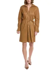 Vince Tie-Back Linen-Blend Shirtdress