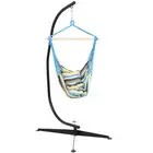 Cotton/Polyester Rope Hammock Chair with C-Stand - Ocean View by Sunnydaze