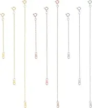 [Prasacco] 9 Pcs Necklace Extenders Gold Silver Rose Gold Necklace Extender Necklace Extensions Delicate Stainless Steel Jewelry Chain Extenders for Necklace Bracelet Anklet, 5/10/15cm Long, Thin Style