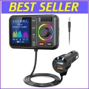 Compact Bluetooth FM Transmitter with Hands-Free Calling & Dual USB Ports