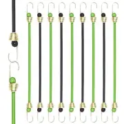 12 Pack Small Bungee Cords with Hooks 10 Inch Short Black Bungee Cords Elasti...