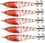Fish Lures 5 Pcs Luminous Fishing Bait Fishing Squid Jig Hook Octopus Cuttlefish Shrimp Jigging Bait for Night Fishing Fish Hook