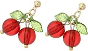 [WESIEVYA] Fashionable Cherry Earrings Match for Outfit Lightweight Earring Set for Women for Girls