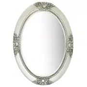 Baroque Style Silver Wall Mirror Decorative Accent 50x70 cm Home Decor