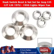 Dash Switch Bezel & Nut Set for Jeep CJ5 CJ7 CJ8 1972 - 1986 Lights Wiper Fan (for: Jeep)