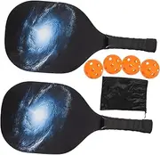 GANAZONO 1 Set Durable Hole Ball Rackets Kit Paddles Balls Storage Bag for Outdoor Enhances Hand Eye Coordination and Communication Skills