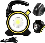 RUGROZ Solar lamp Camping lamp Outdoor Emergency Charging Home lamp Camping lamp Hand lamp USB Charging Tent Lantern Torch, Black (819A)