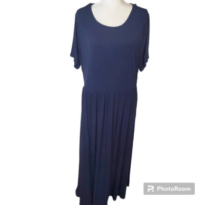 NWT Amazon Navy Blue Stretchy Maxi Dress Size 2X
