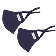 2x The Good Brand Cotton Jersey Reusable Breathable Face Mask w/ Pouch Midnight