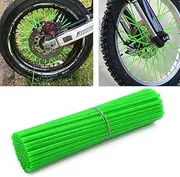 72 Pcs Motorcycle Spoke Skins Covers for 8"-21" Wheel Rims for Bibycle Dirt-Bike Kawasaki KX KL-XF KLR KL Honda CRF XL XLR XR KTM Yamaha XT250-600 WRF XC Kawasaki R-Z400S SM RM2 F750GS (Green)