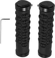 Sosoport 2pcs Skull Pattern Mountain Bike Handlebar Grips Shock Absorbing Replacement Hand Grips for Better Control Quick Installation with Wrench Stylish Design for Offroad Cycling