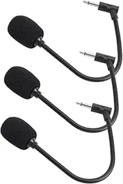 HEATSHAKING 3Pcs Portable Small Microphone for Home Office Straight Cutting Microphone with Mono Stereo Sound and Pole Pin Compatible with Computers and Smartphones