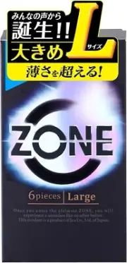 Jex ZONE condom × 6 Pieces L Large Size Real Fit Jelly No rubbery feeling Japan