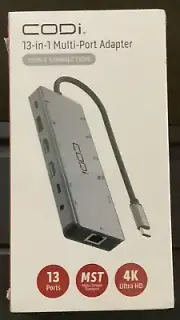 CODi 13-in-1 Multi-Port Adapter ***Factory Sealed*** USB-C connection