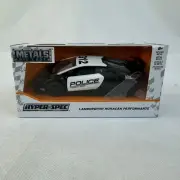 New 1:24 Scale JADA Hyper-Spec Black Lamborghini Huracan Performante Police Car