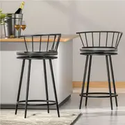 2x Artiss Bar Stools Swivel Metal Chairs