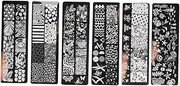 6pcs Nail Transfer Printing Plate Nails Kits Nail Kits Cute Nail Stamp Nail Art Stamping Kit Manicure Stamper Plates Nail Stencils Nail Stamps Manicure Kits Metal Black