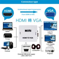 在飛比找PChome24h購物優惠-台灣晶片 HDMI轉VGA HDMI2VGA 轉接盒 轉接映